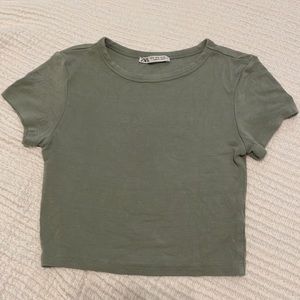 Small grayish greenish Zara top
